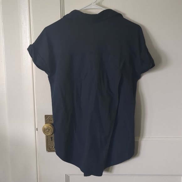 Smartwool Everyday Exploration XS Short Cap Sleeve Button Up Navy Blue Hiking - Picture 4 of 10